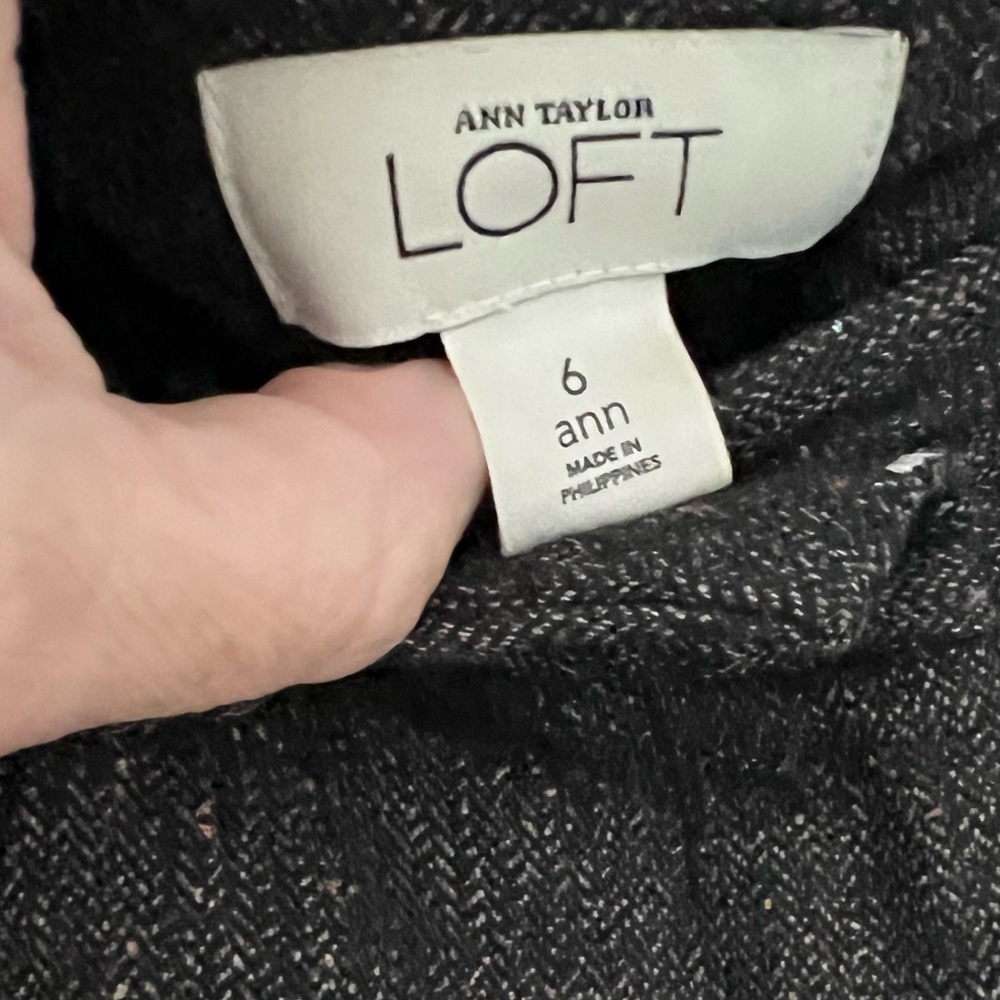 Ann Taylor LOFT Suit Women Dark Brown Tweed Wool Blazer and Pants Size 6 - Picture 9 of 16